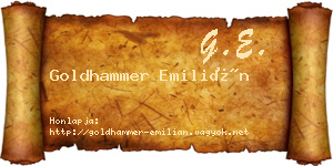 Goldhammer Emilián névjegykártya